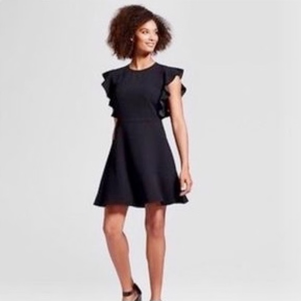 FINAL🚨DONATING SOON‼️ Flutter Sleeve Crepe A-Line Dress
